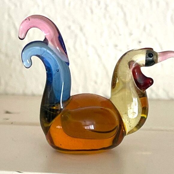 Ganz World Miniature Mini Glass HEN Chicken Rooster Collectible Figurine 1 3/4" - Picture 3 of 6